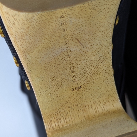 Veronica Beard Dacey Clog Suede Studded Trim Stacked Heel Black 9.5 NWOB - Picture 13 of 14